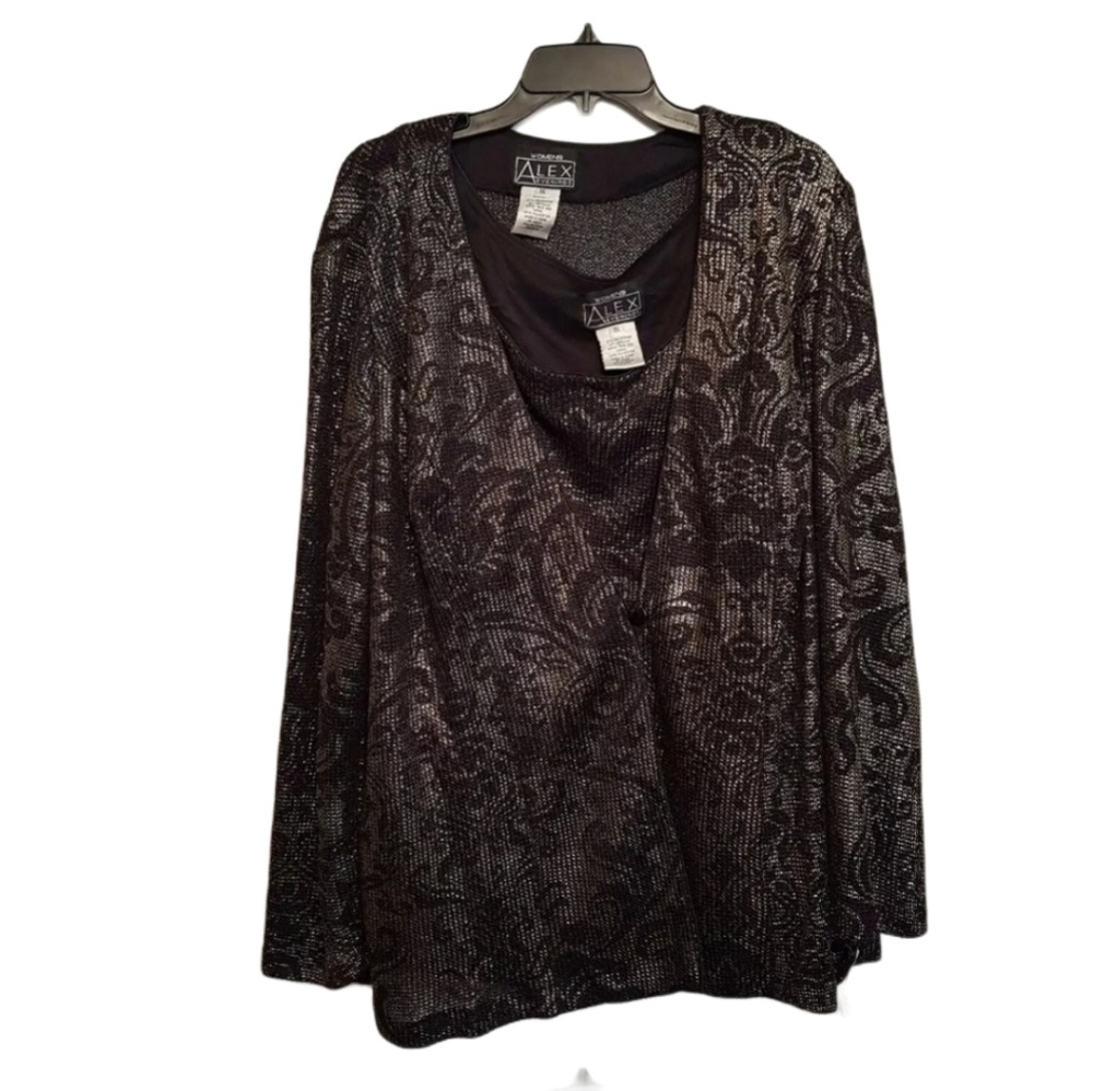 Alex Evenings 3X Twinset Gold Black NWT